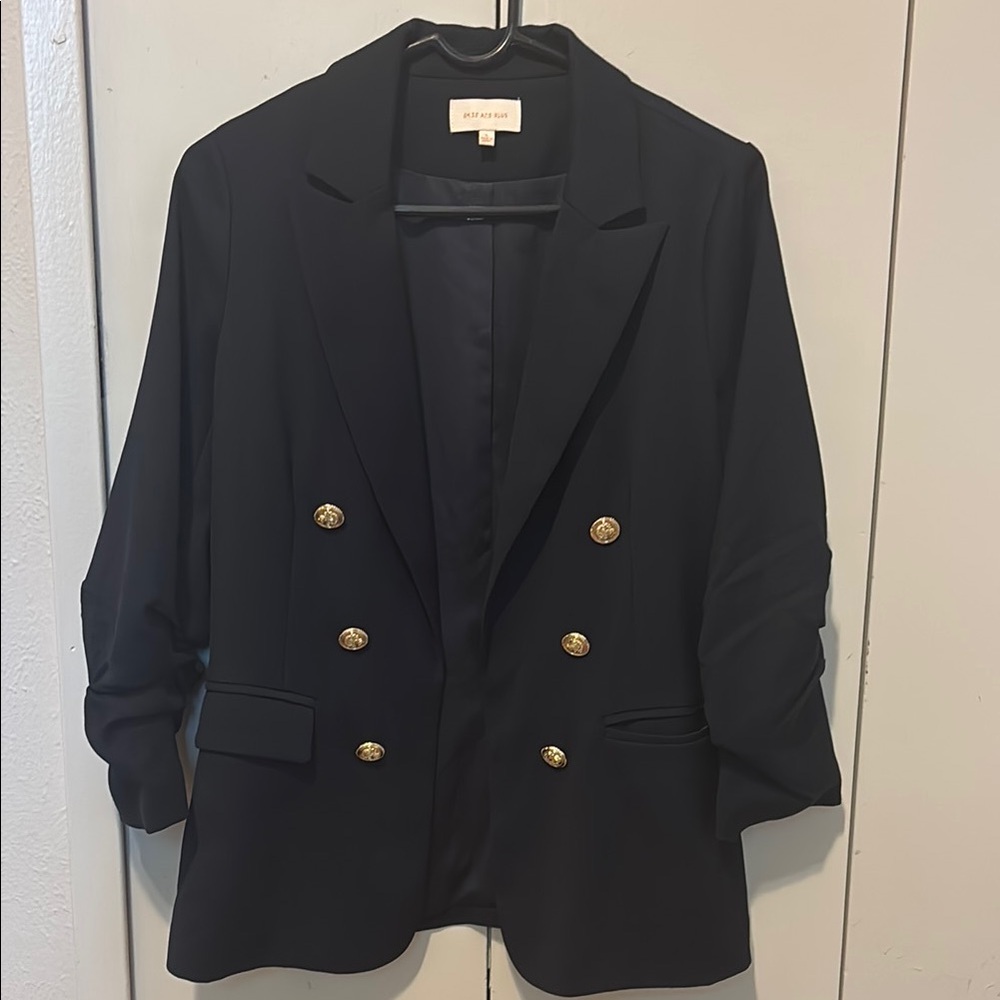 Skies Are Blue Blue Blazer with Structured Fabric